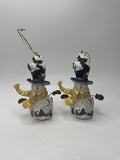 SET 2 Home Interiors Snowman Ornaments Figurine Christmas Winter Village House