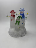 Home Interiors Fiber Optic Snowmen Color Changing LED Christmas Light Figurine