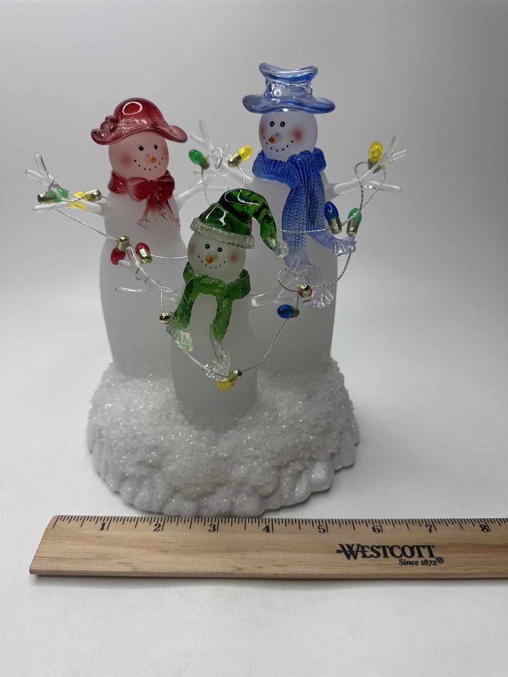 Home Interiors Fiber Optic Snowmen Color Changing LED Christmas Light Figurine