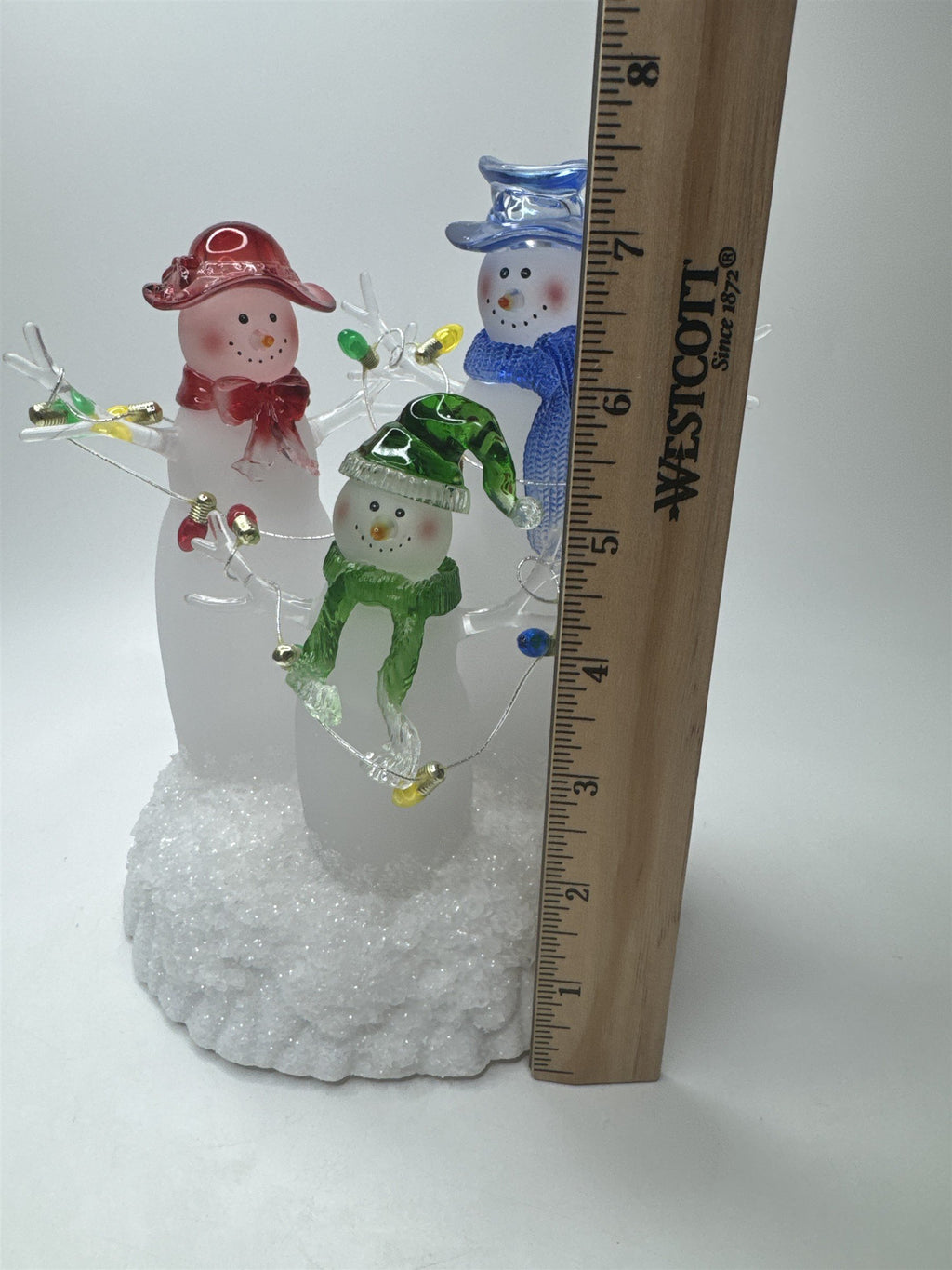 Home Interiors Fiber Optic Snowmen Color Changing LED Christmas Light Figurine