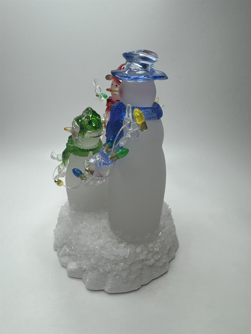 Home Interiors Fiber Optic Snowmen Color Changing LED Christmas Light Figurine