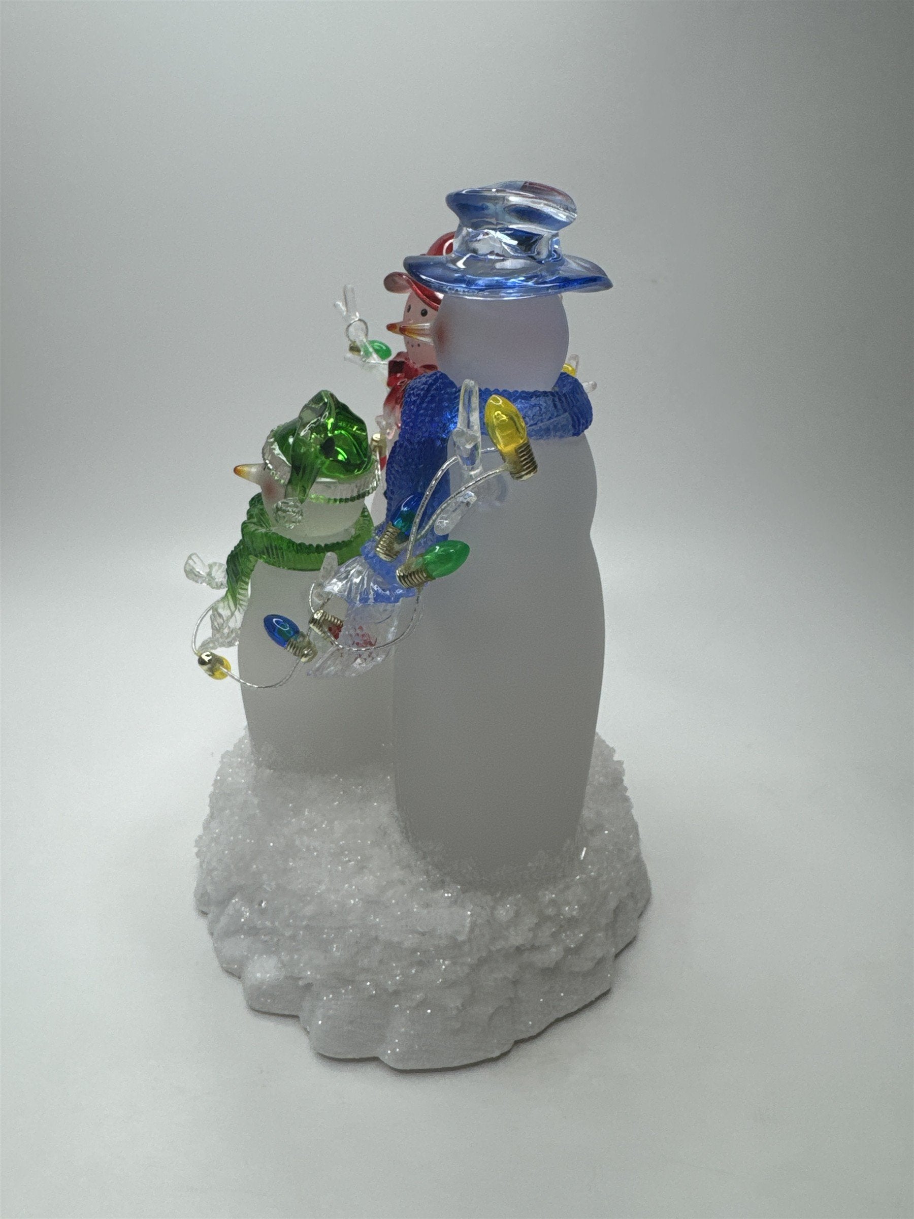 Home Interiors Fiber Optic Snowmen Color Changing LED Christmas Light Figurine