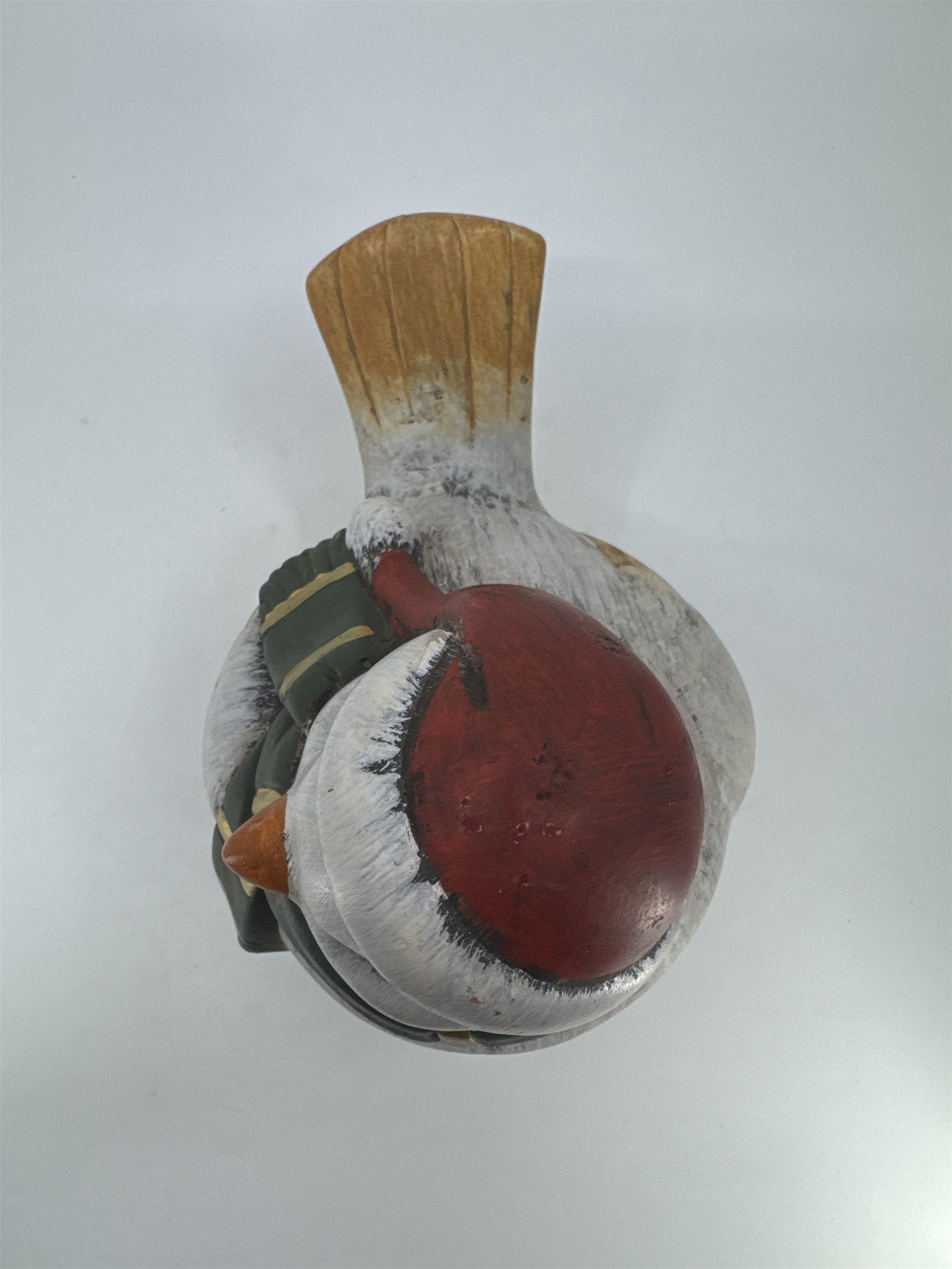 Ceramic Christmas Peace Dove With Green Scarf And Red Hat Christmas Decor