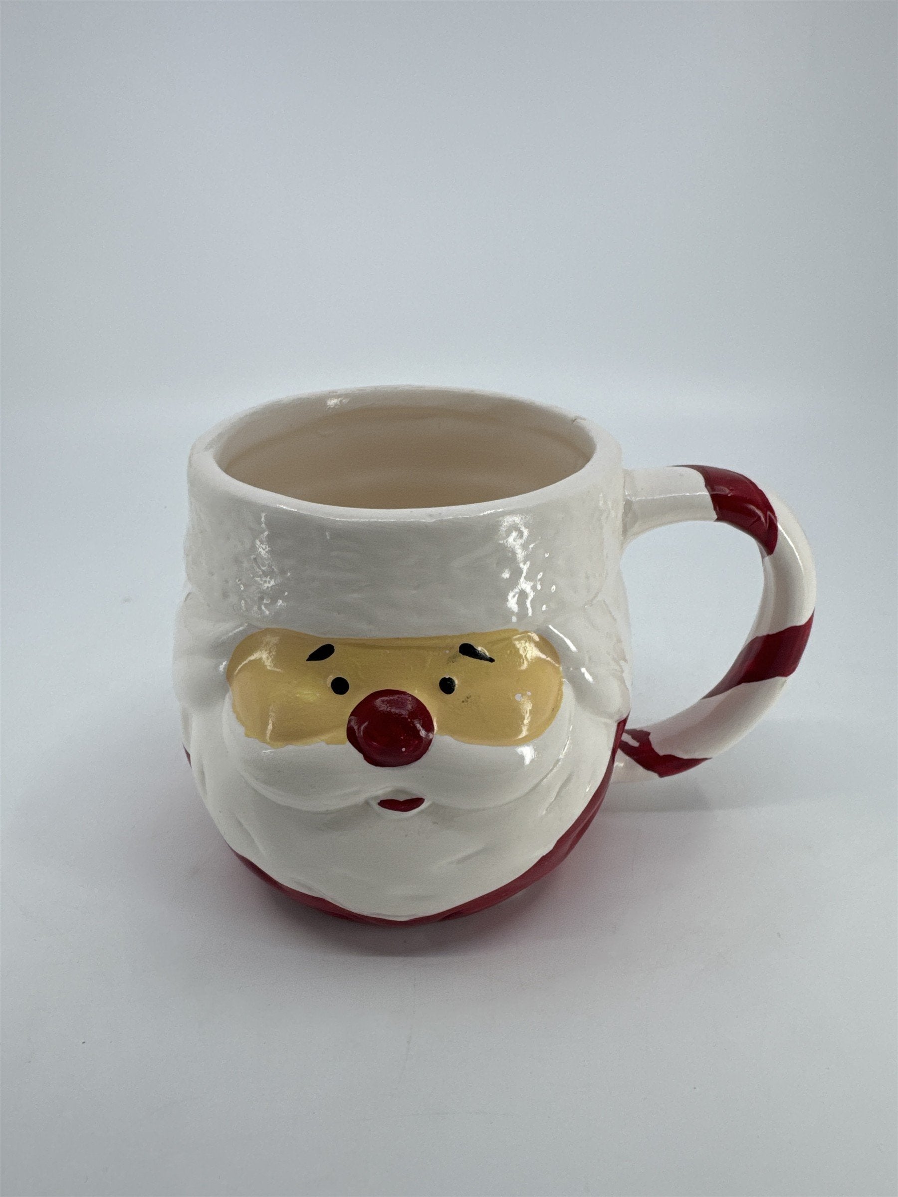 Ceramic Santa Clause Face Mug Christmas Holiday Coffee/Cocoa Mug *Chipped Paint