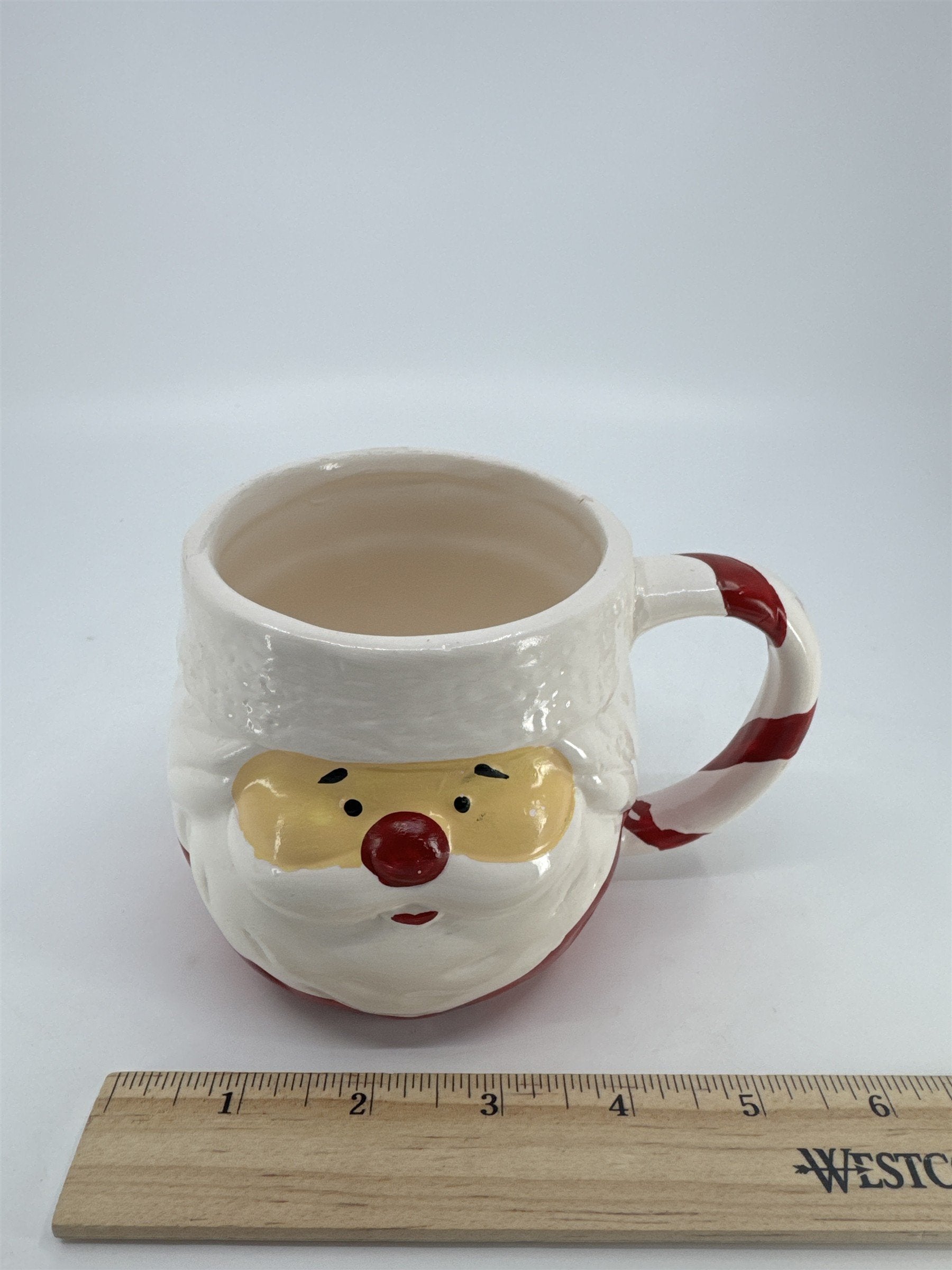 Ceramic Santa Clause Face Mug Christmas Holiday Coffee/Cocoa Mug *Chipped Paint