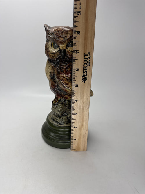 Great Horned Owl Statue Figurine Vintage MCM Ceramic 8.5" 1980s Decor