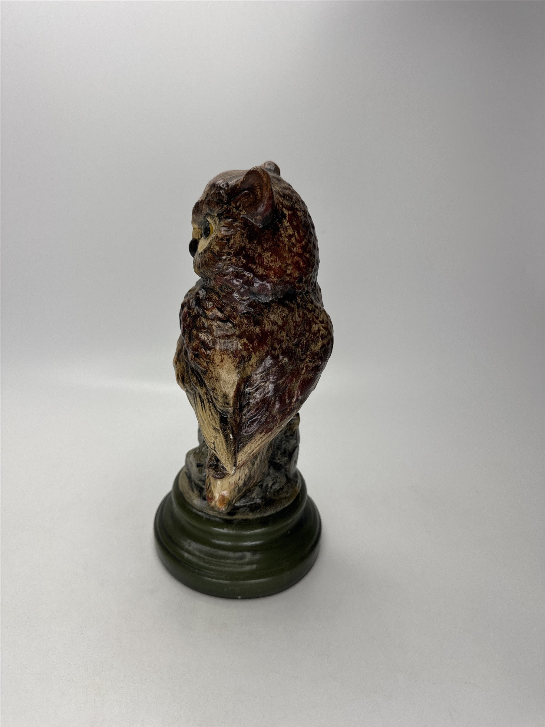 Great Horned Owl Statue Figurine Vintage MCM Ceramic 8.5" 1980s Decor