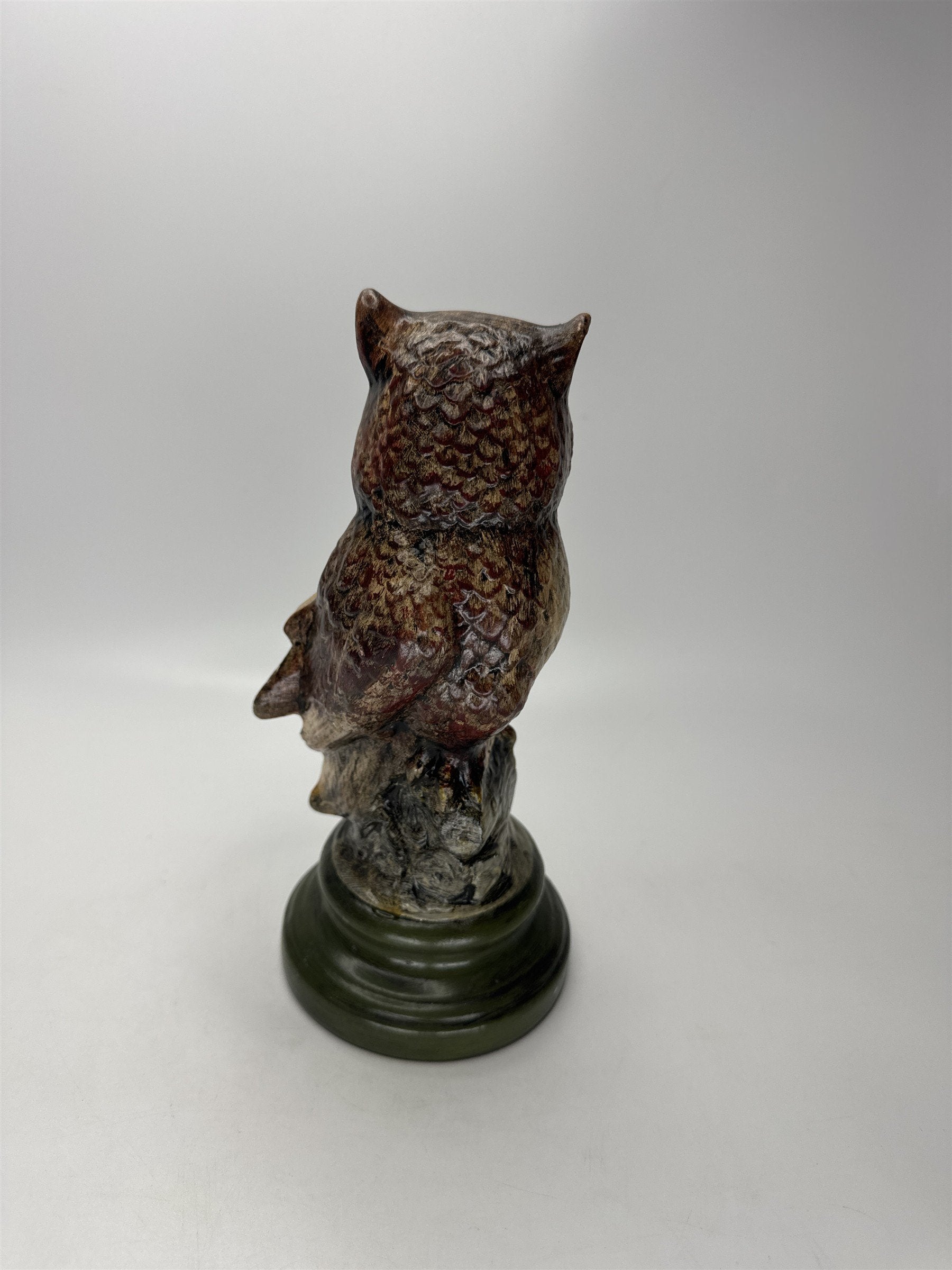 Great Horned Owl Statue Figurine Vintage MCM Ceramic 8.5" 1980s Decor