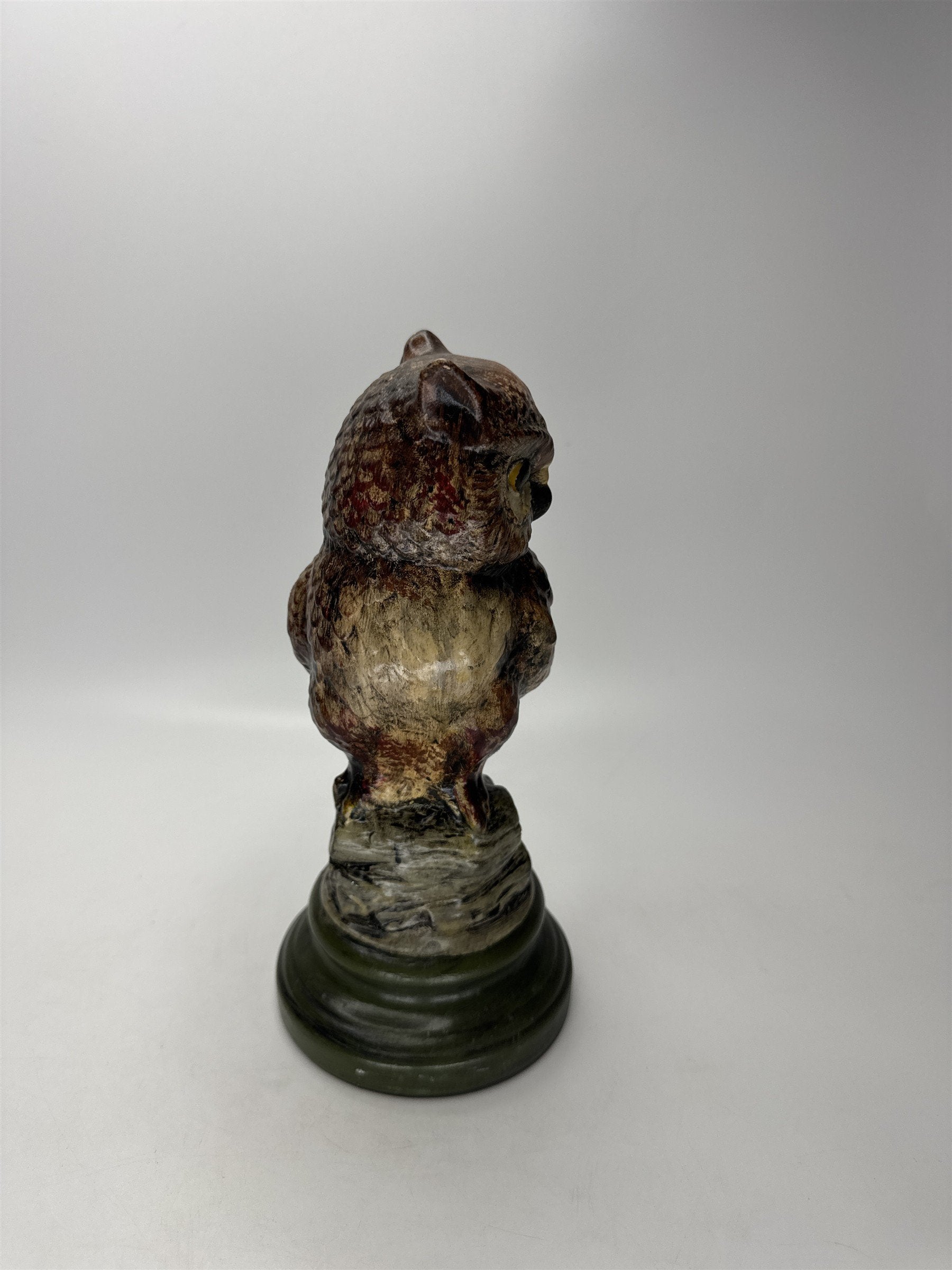 Great Horned Owl Statue Figurine Vintage MCM Ceramic 8.5" 1980s Decor