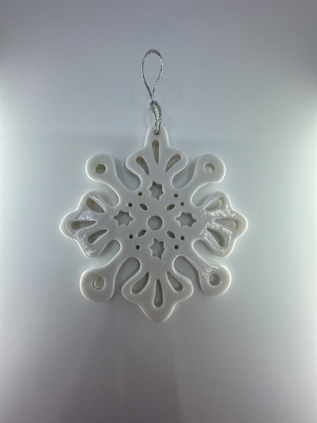 Vintage Lenox Style White Christmas Tree Snowflake Ornament Porcelain?
