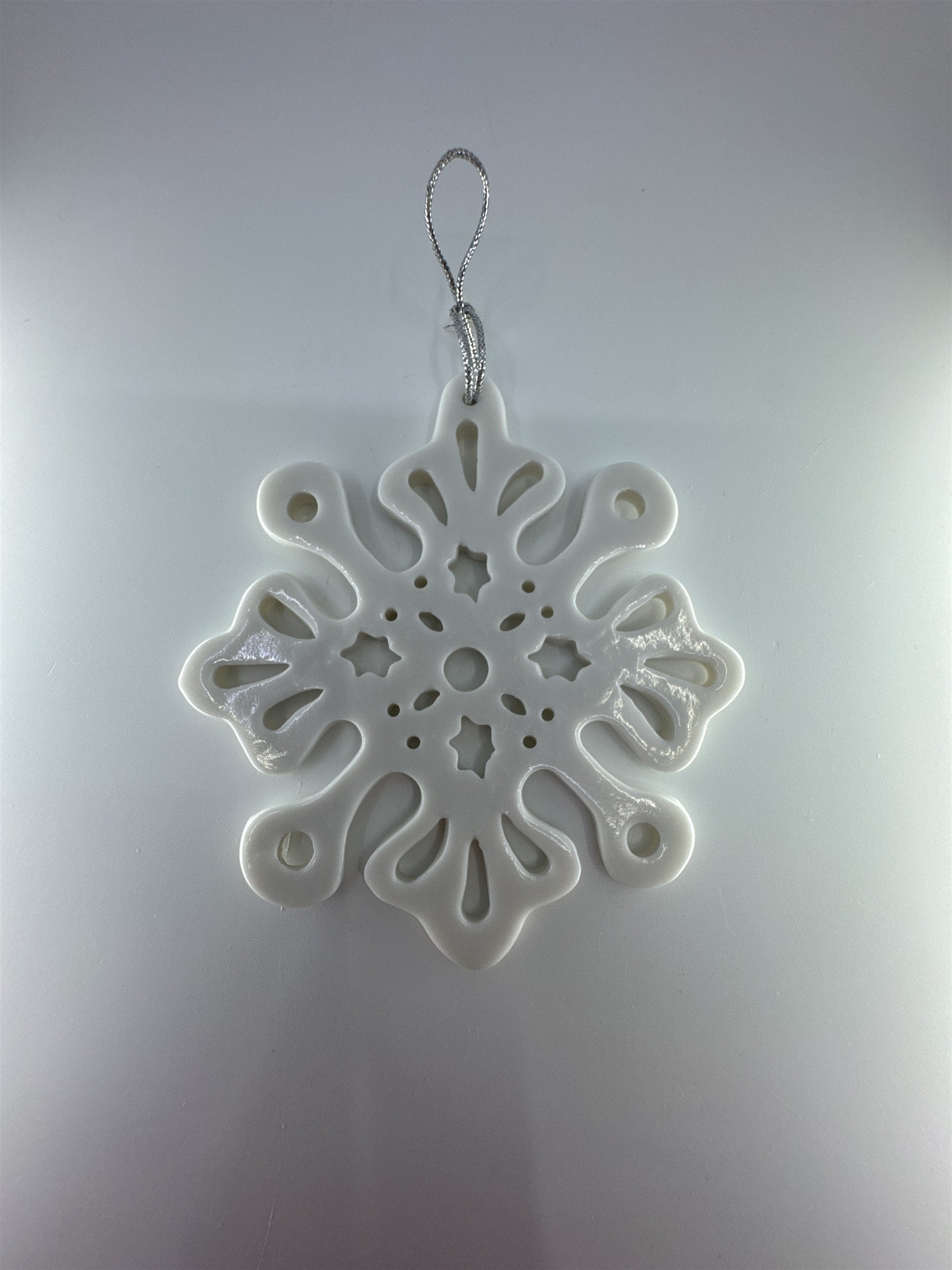 Vintage Lenox Style White Christmas Tree Snowflake Ornament Porcelain?