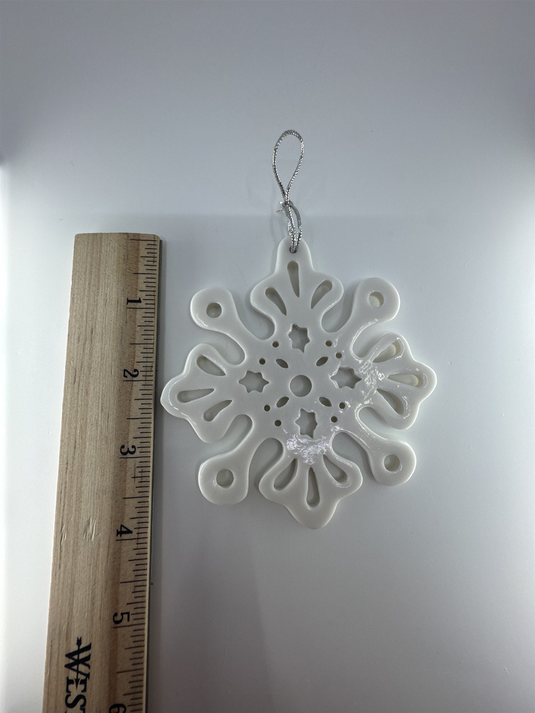 Vintage Lenox Style White Christmas Tree Snowflake Ornament Porcelain?