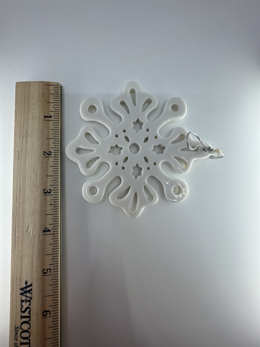 Vintage Lenox Style White Christmas Tree Snowflake Ornament Porcelain?