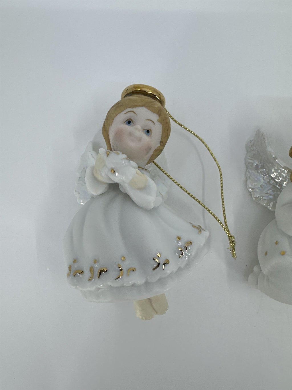 Set Of Three Vintage Home Interiors Christmas Angel Tree Ornaments