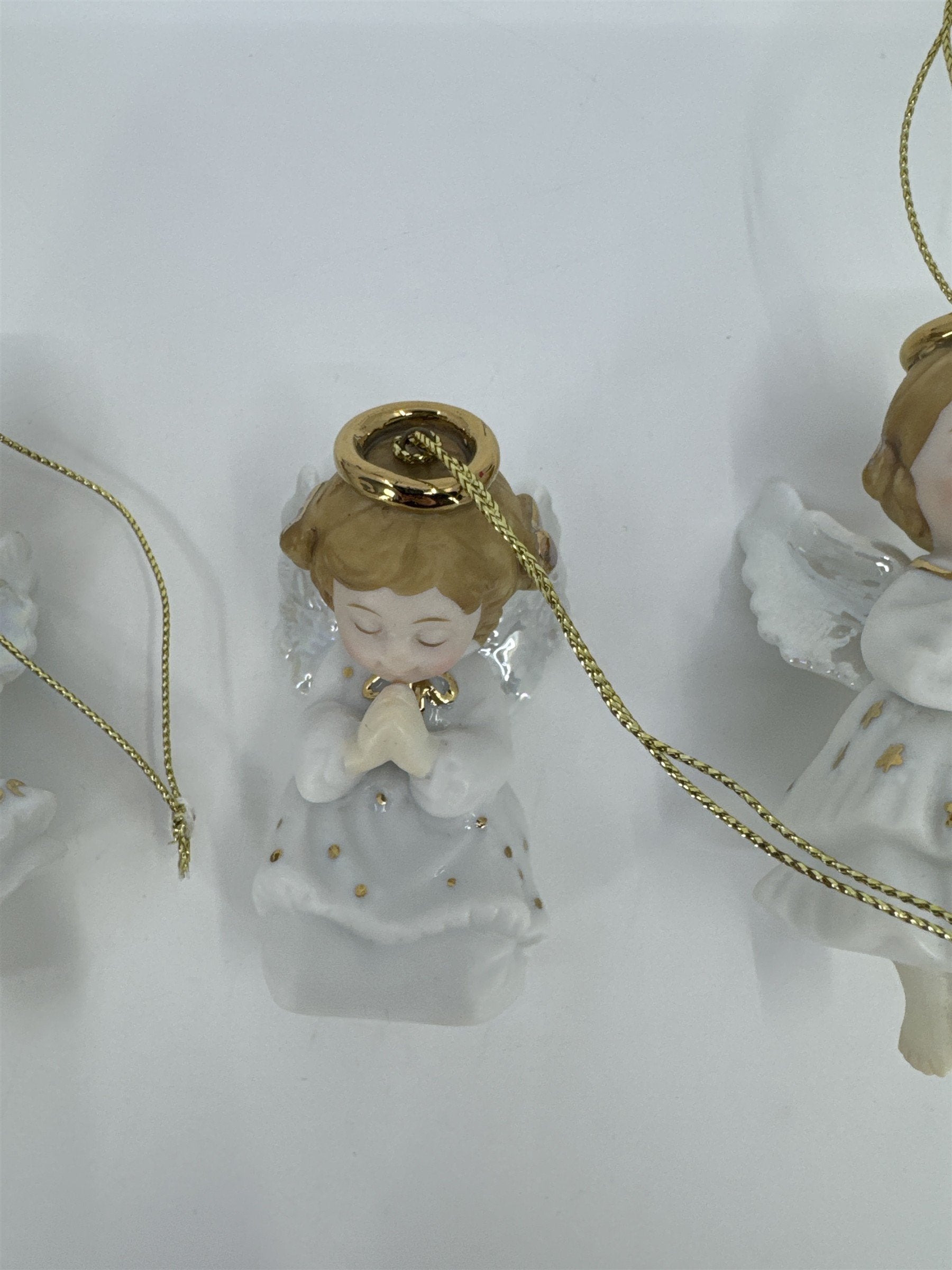 Set Of Three Vintage Home Interiors Christmas Angel Tree Ornaments