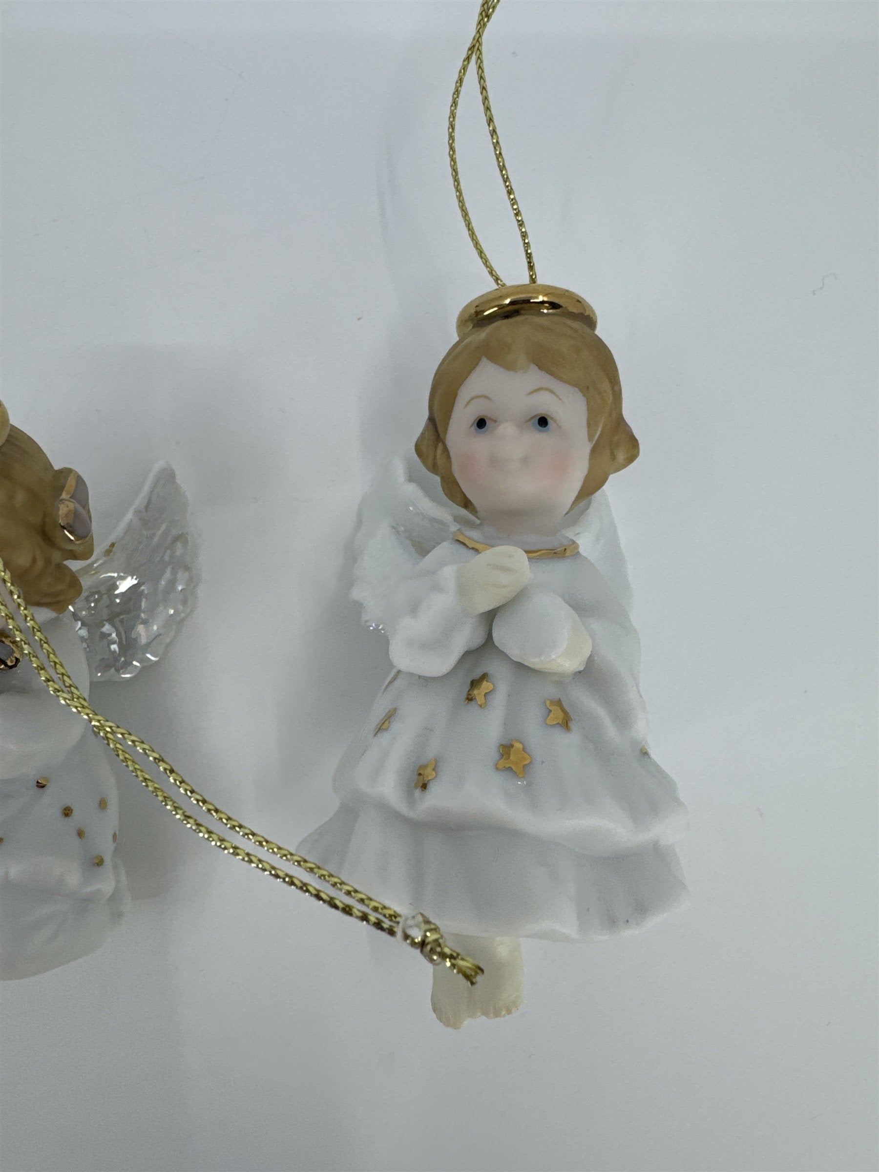 Set Of Three Vintage Home Interiors Christmas Angel Tree Ornaments