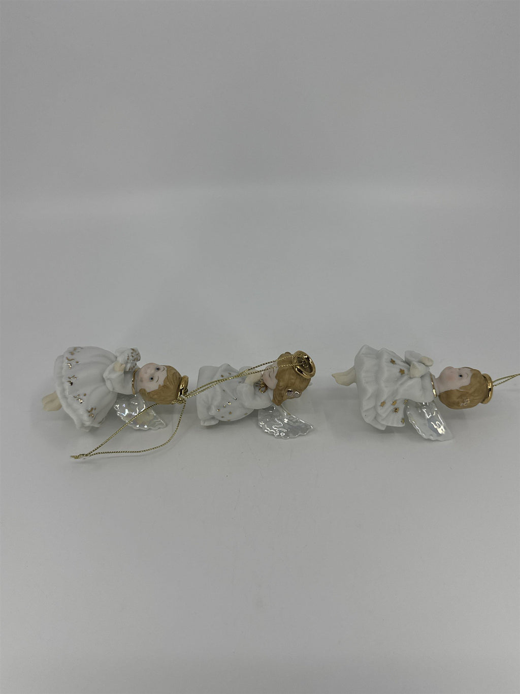 Set Of Three Vintage Home Interiors Christmas Angel Tree Ornaments