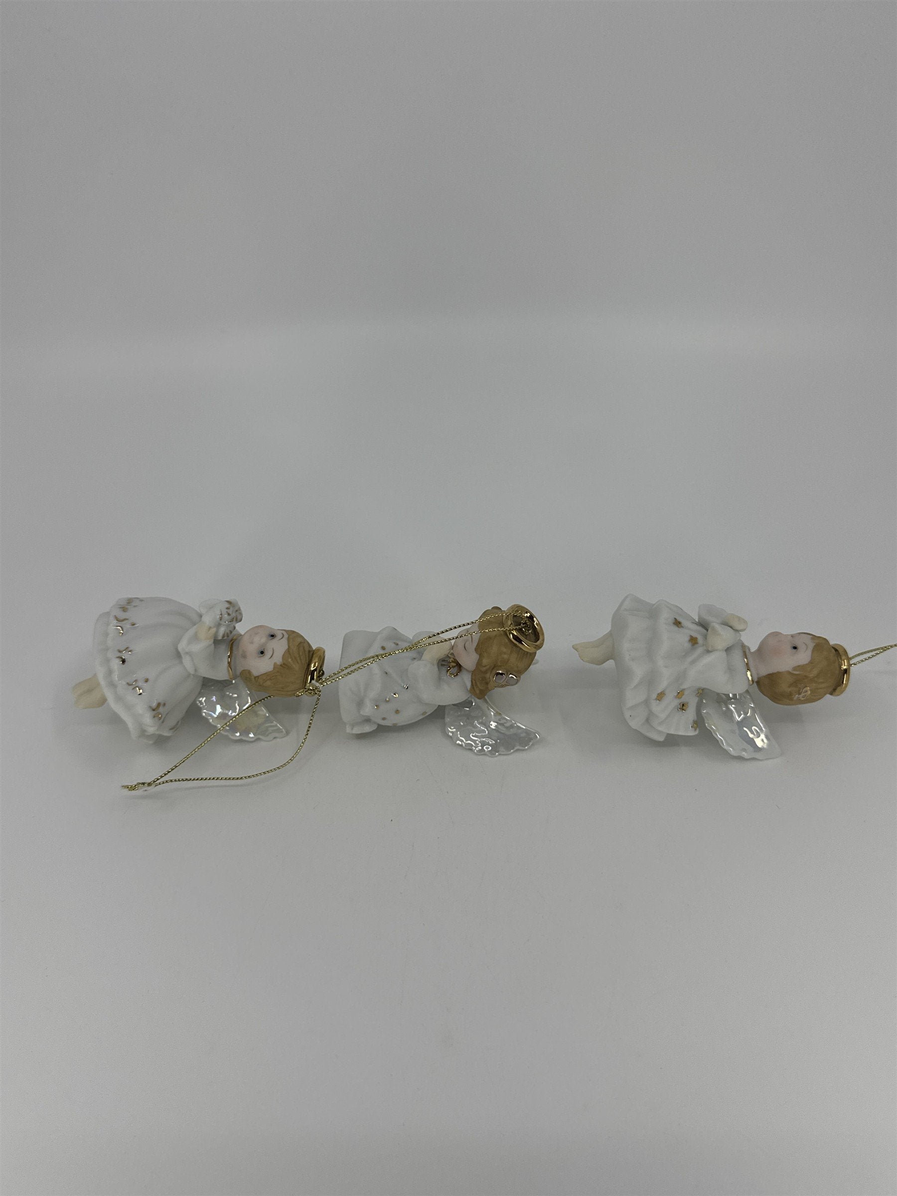Set Of Three Vintage Home Interiors Christmas Angel Tree Ornaments