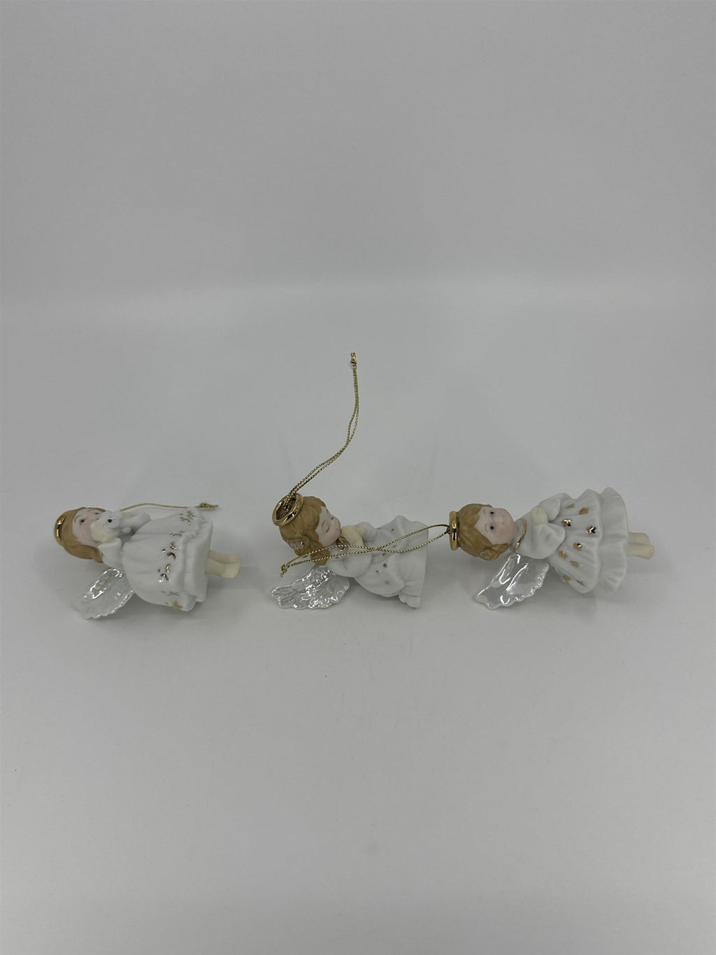 Set Of Three Vintage Home Interiors Christmas Angel Tree Ornaments