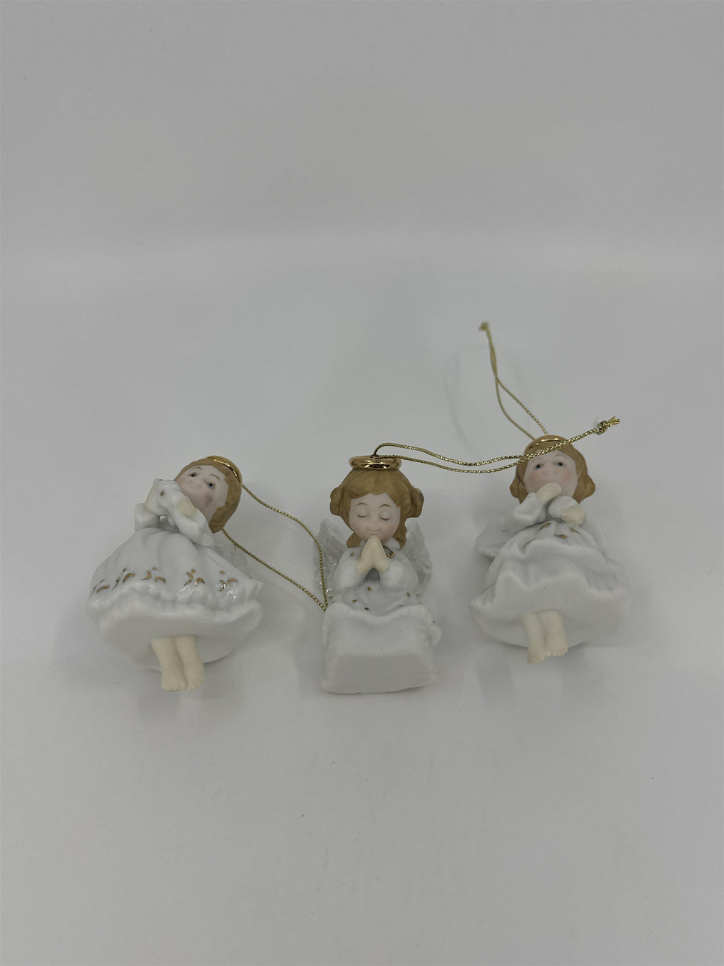 Set Of Three Vintage Home Interiors Christmas Angel Tree Ornaments