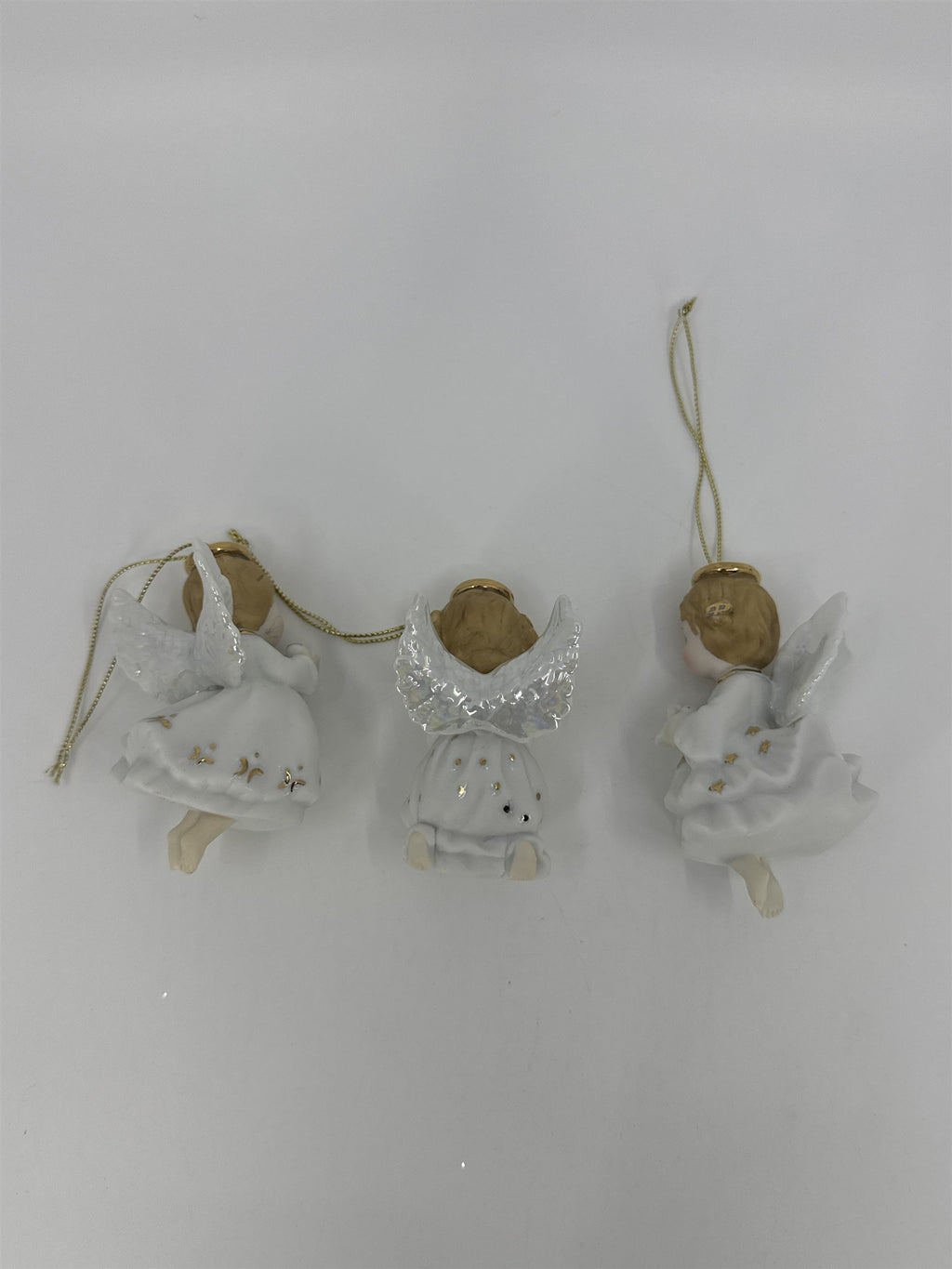 Set Of Three Vintage Home Interiors Christmas Angel Tree Ornaments