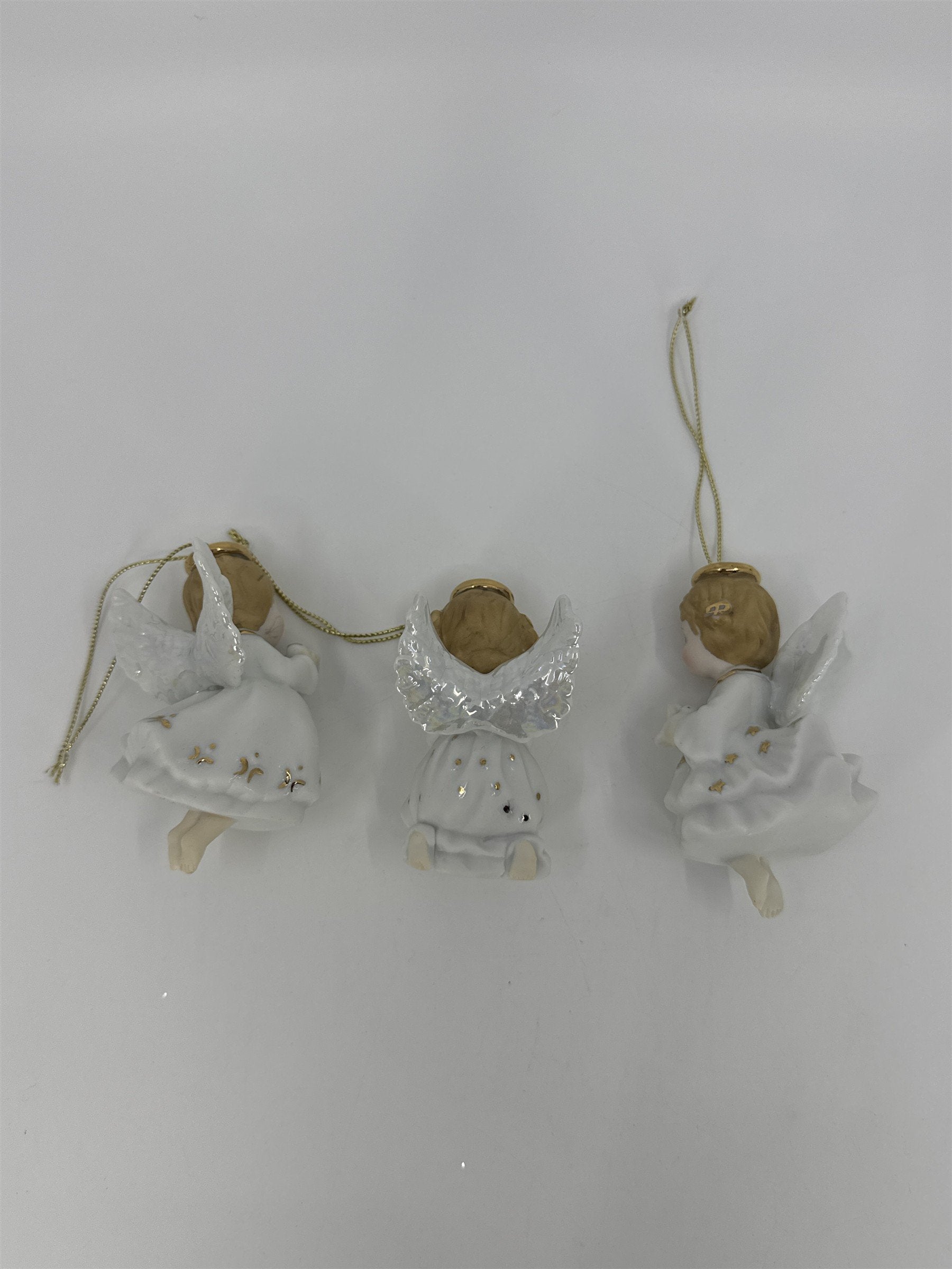 Set Of Three Vintage Home Interiors Christmas Angel Tree Ornaments