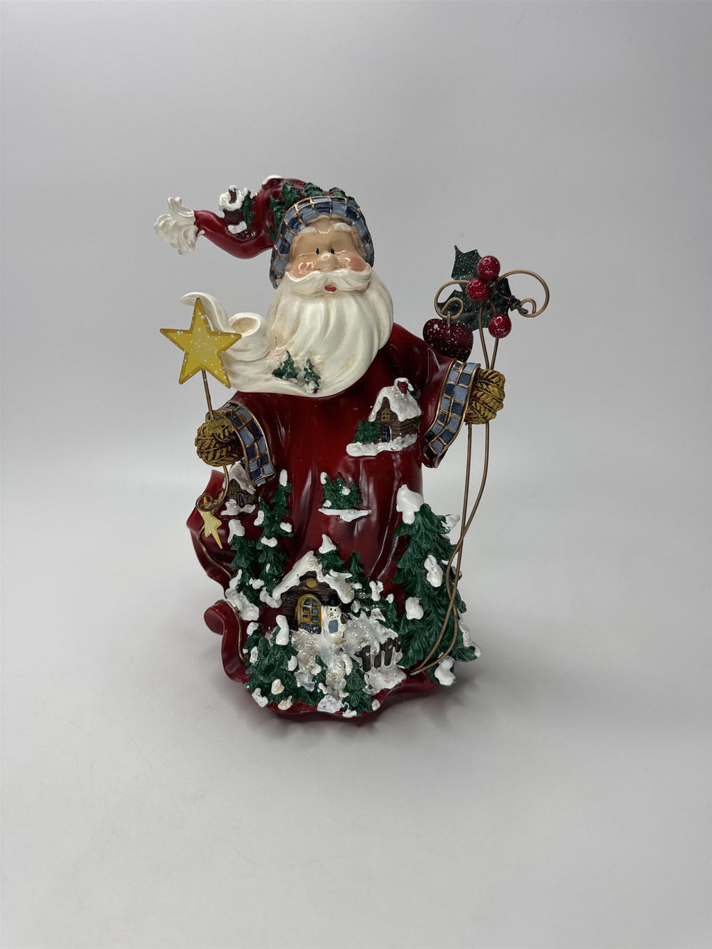 Home Interiors 2002 Santa Figurine Let's Celebrate Christmas Winter Cabin Decor