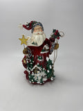 Home Interiors 2002 Santa Figurine Let's Celebrate Christmas Winter Cabin Decor