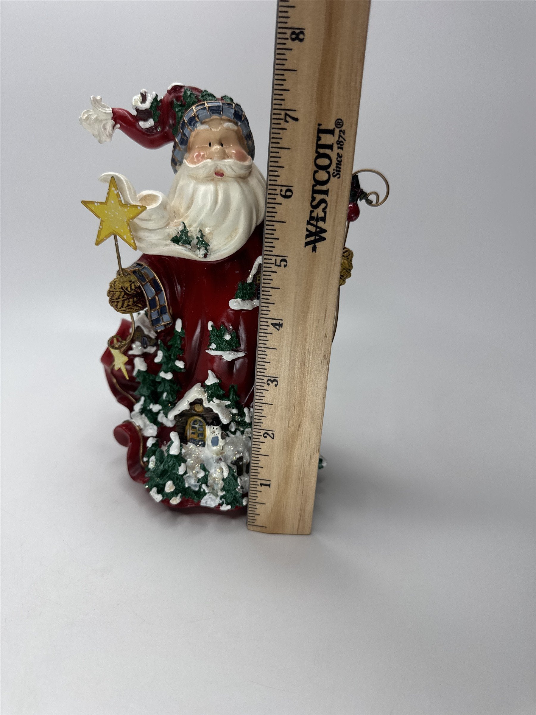 Home Interiors 2002 Santa Figurine Let's Celebrate Christmas Winter Cabin Decor