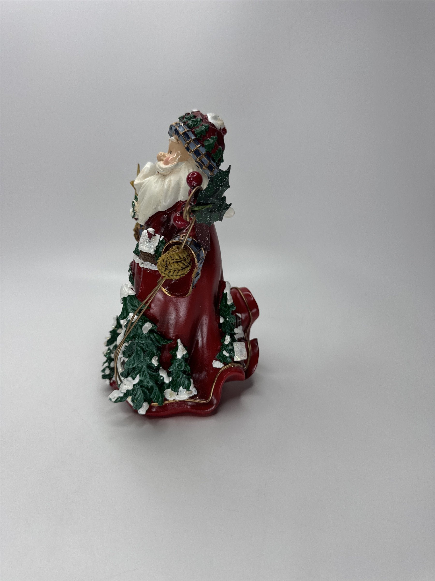 Home Interiors 2002 Santa Figurine Let's Celebrate Christmas Winter Cabin Decor