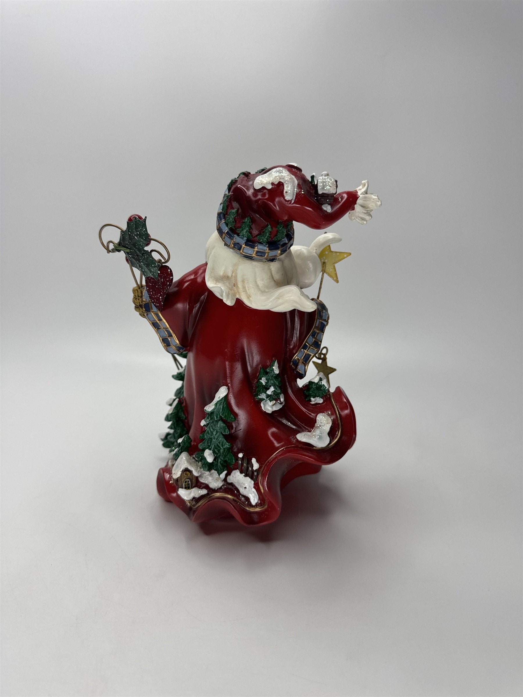 Home Interiors 2002 Santa Figurine Let's Celebrate Christmas Winter Cabin Decor
