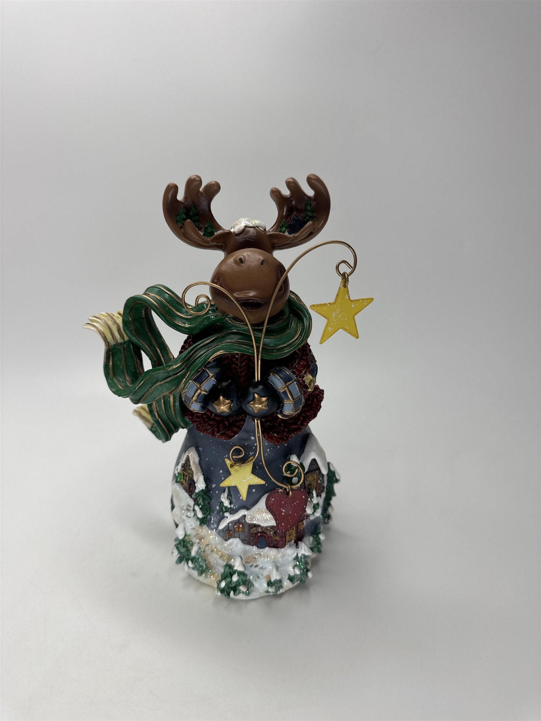 Home Interiors 2002 Moose Figurine Let's Celebrate Christmas Winter Cabin Decor