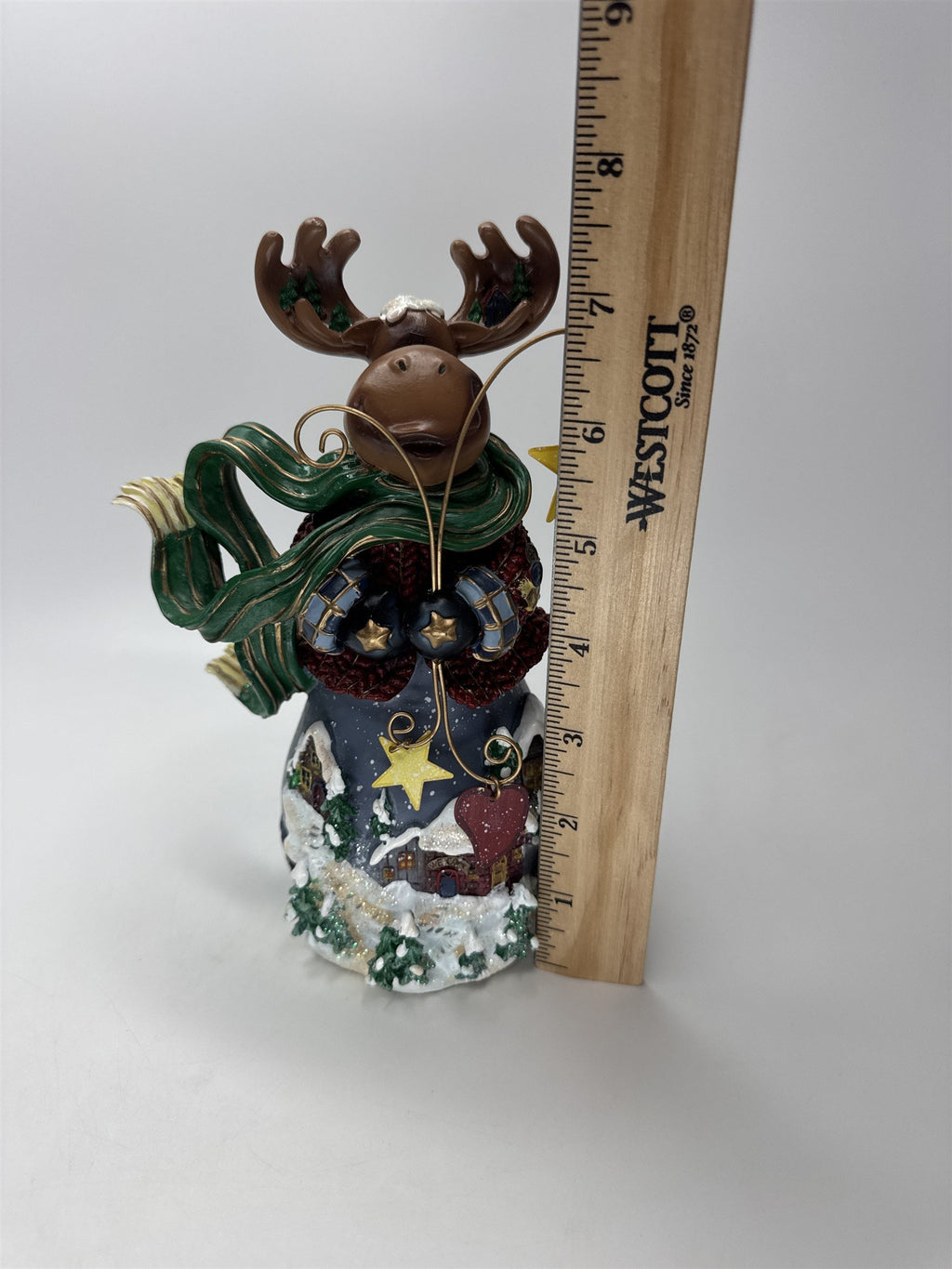 Home Interiors 2002 Moose Figurine Let's Celebrate Christmas Winter Cabin Decor