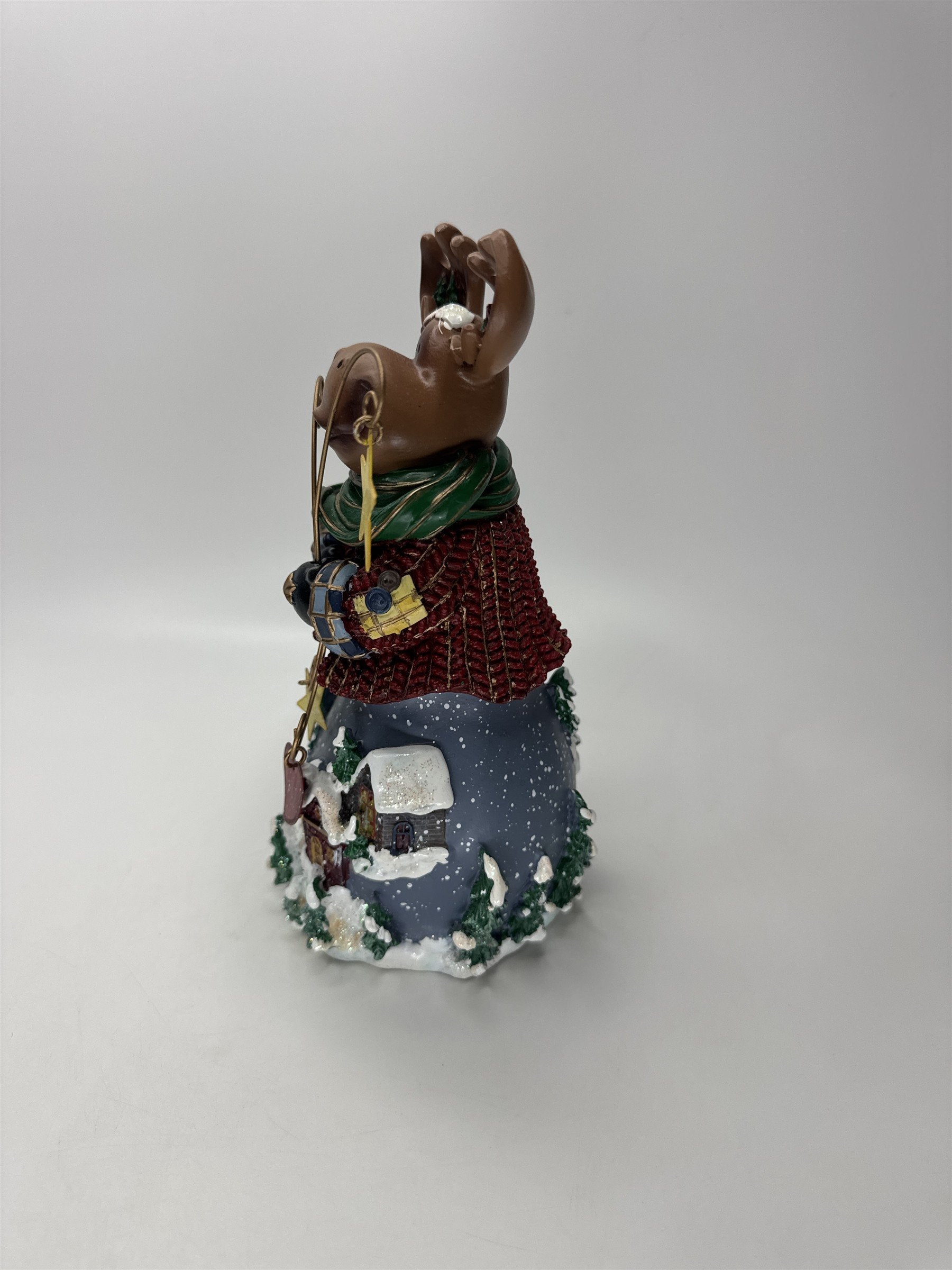 Home Interiors 2002 Moose Figurine Let's Celebrate Christmas Winter Cabin Decor