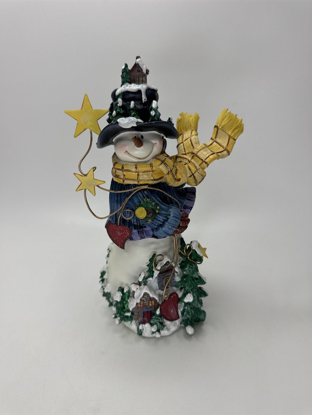 Home Interiors 2002 Snowman Figurine Lets Celebrate Christmas Winter Cabin Decor