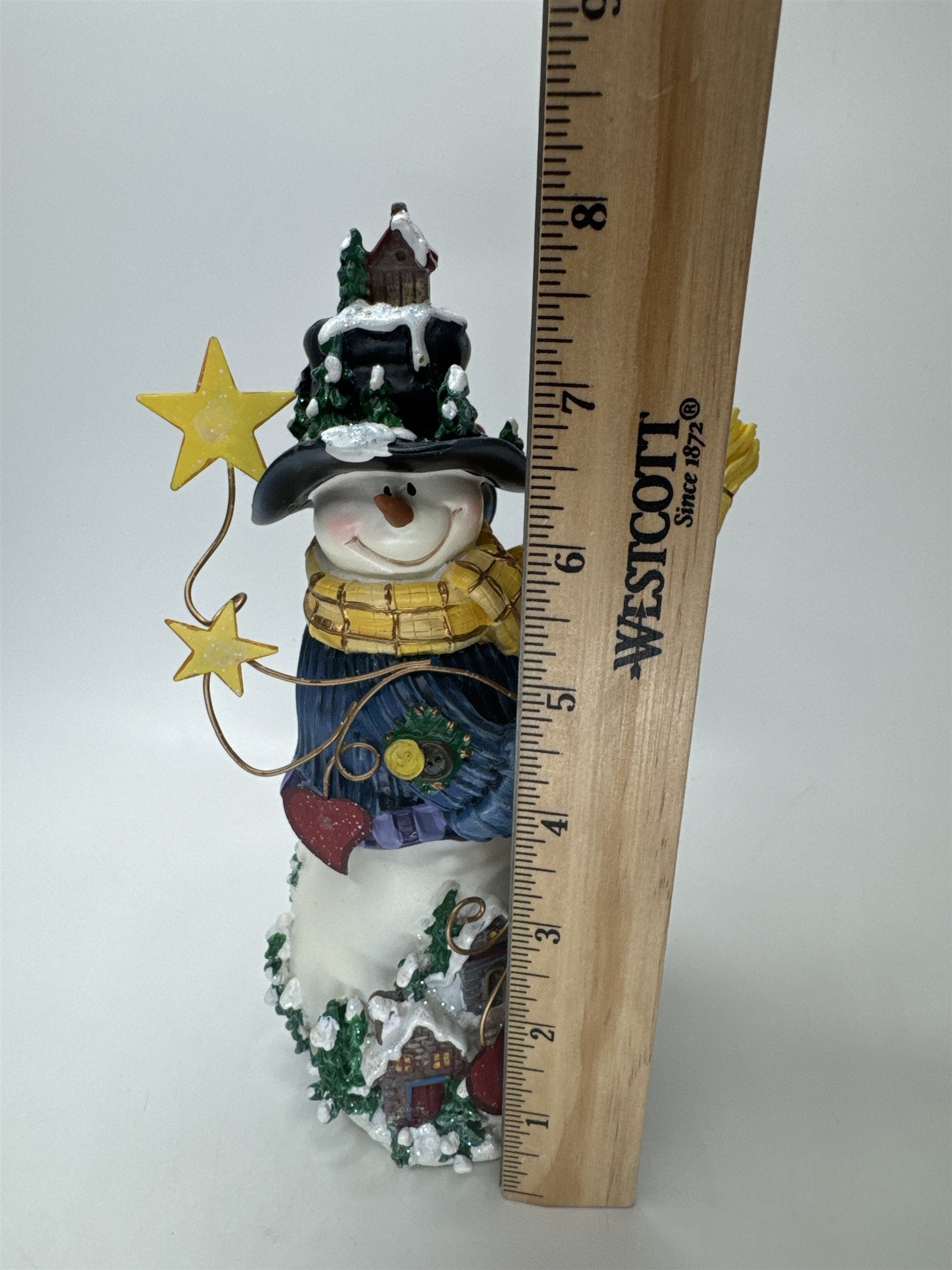 Home Interiors 2002 Snowman Figurine Lets Celebrate Christmas Winter Cabin Decor