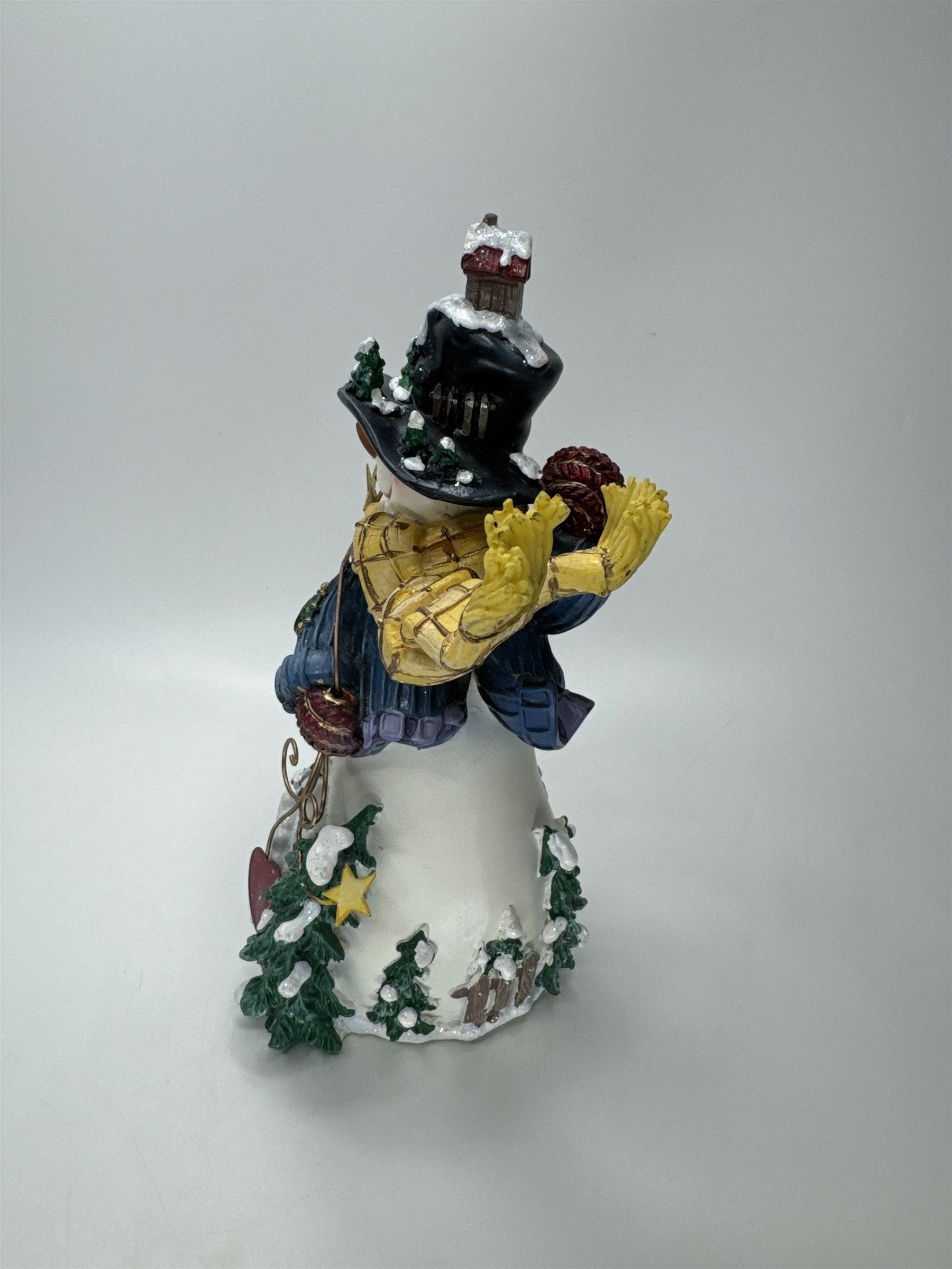 Home Interiors 2002 Snowman Figurine Lets Celebrate Christmas Winter Cabin Decor