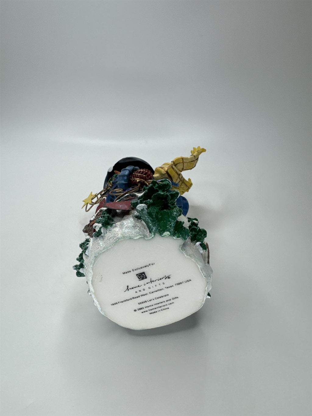 Home Interiors 2002 Snowman Figurine Lets Celebrate Christmas Winter Cabin Decor