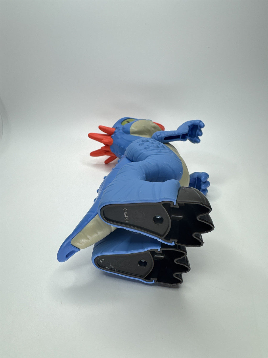 Stylized Blue Dinosaur Figure Toy Red Head Green Eye PVC Imaginext Style