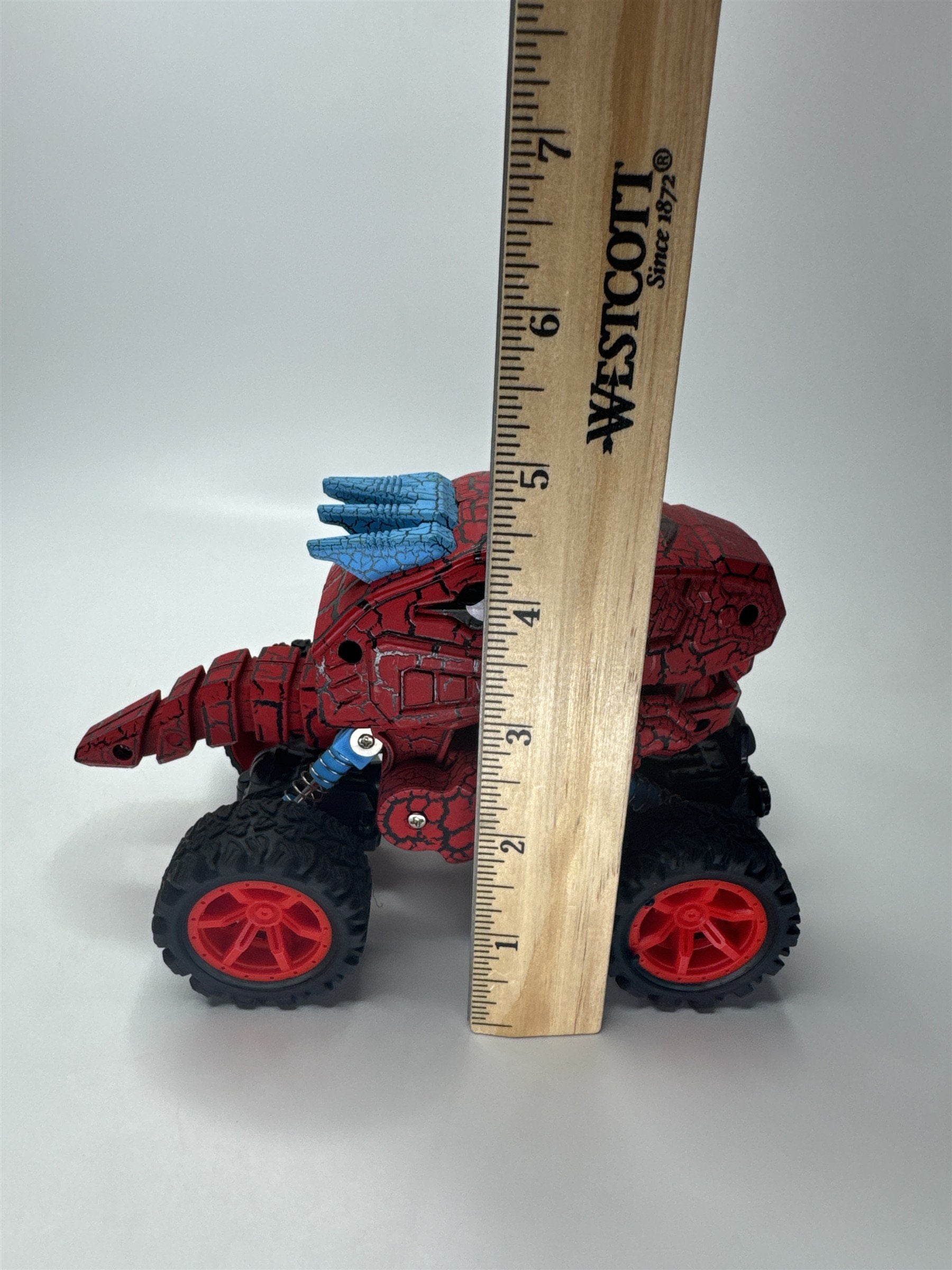 Aeromax Rugged Racers Dino-Faur Pull Back Truck Red 4x4 Monster Toy