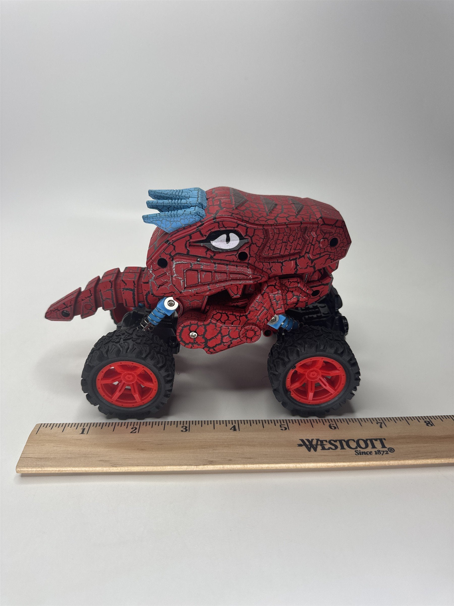 Aeromax Rugged Racers Dino-Faur Pull Back Truck Red 4x4 Monster Toy