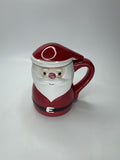 Santa Claus Face Mug w/ Lid Ceramic Christmas Holiday Coffee Tea Cup Red