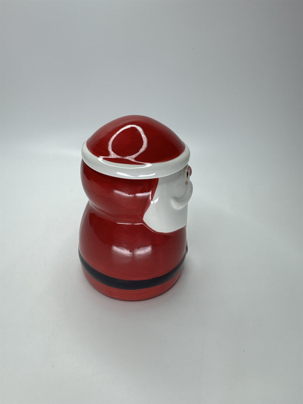 Santa Claus Face Mug w/ Lid Ceramic Christmas Holiday Coffee Tea Cup Red