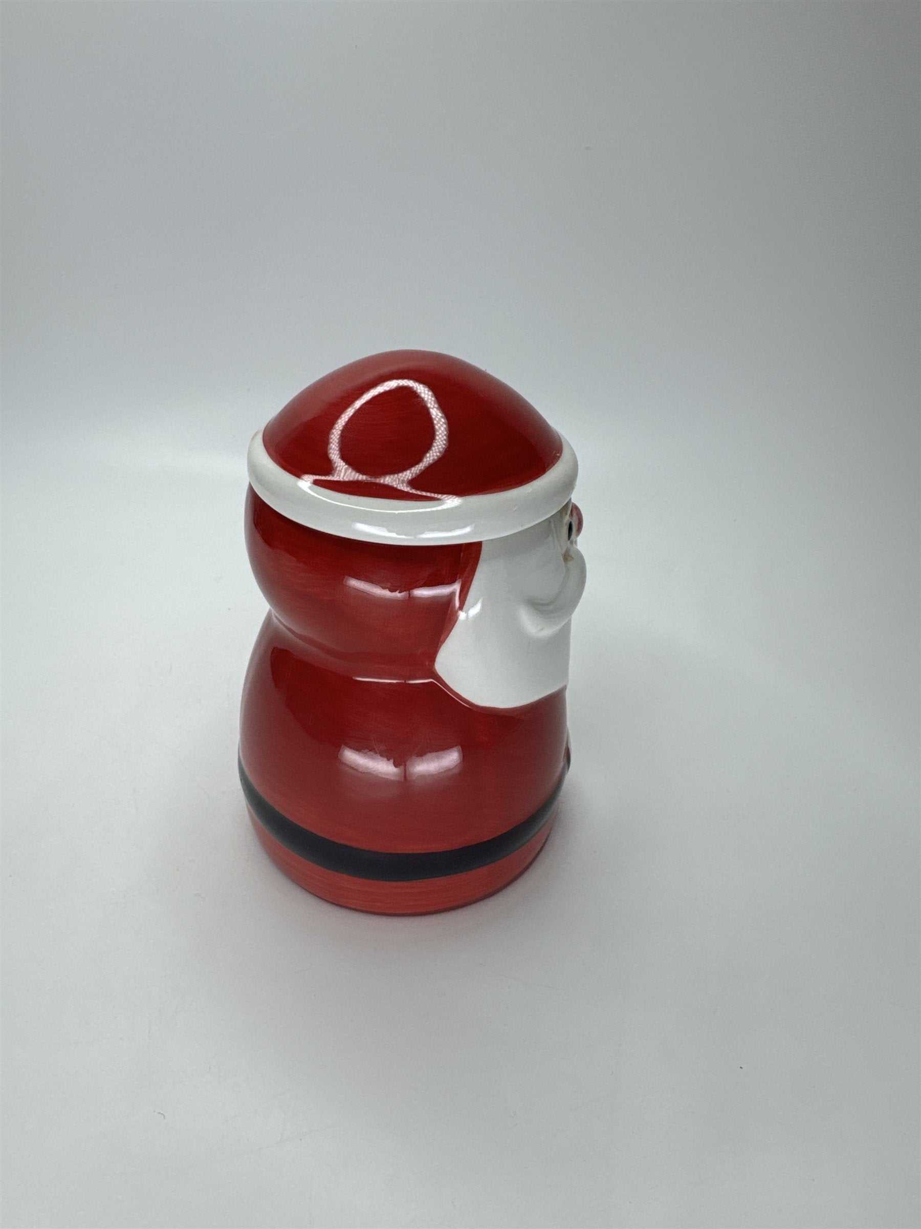 Santa Claus Face Mug w/ Lid Ceramic Christmas Holiday Coffee Tea Cup Red