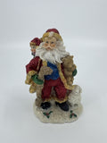 Vintage K's Collection Christmas Santa Figurine W/ Teddy Bear And Gifts
