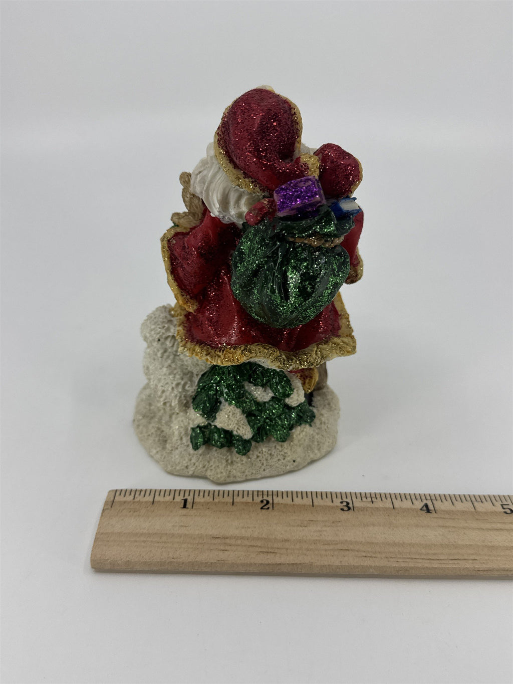 Vintage K's Collection Christmas Santa Figurine W/ Teddy Bear And Gifts
