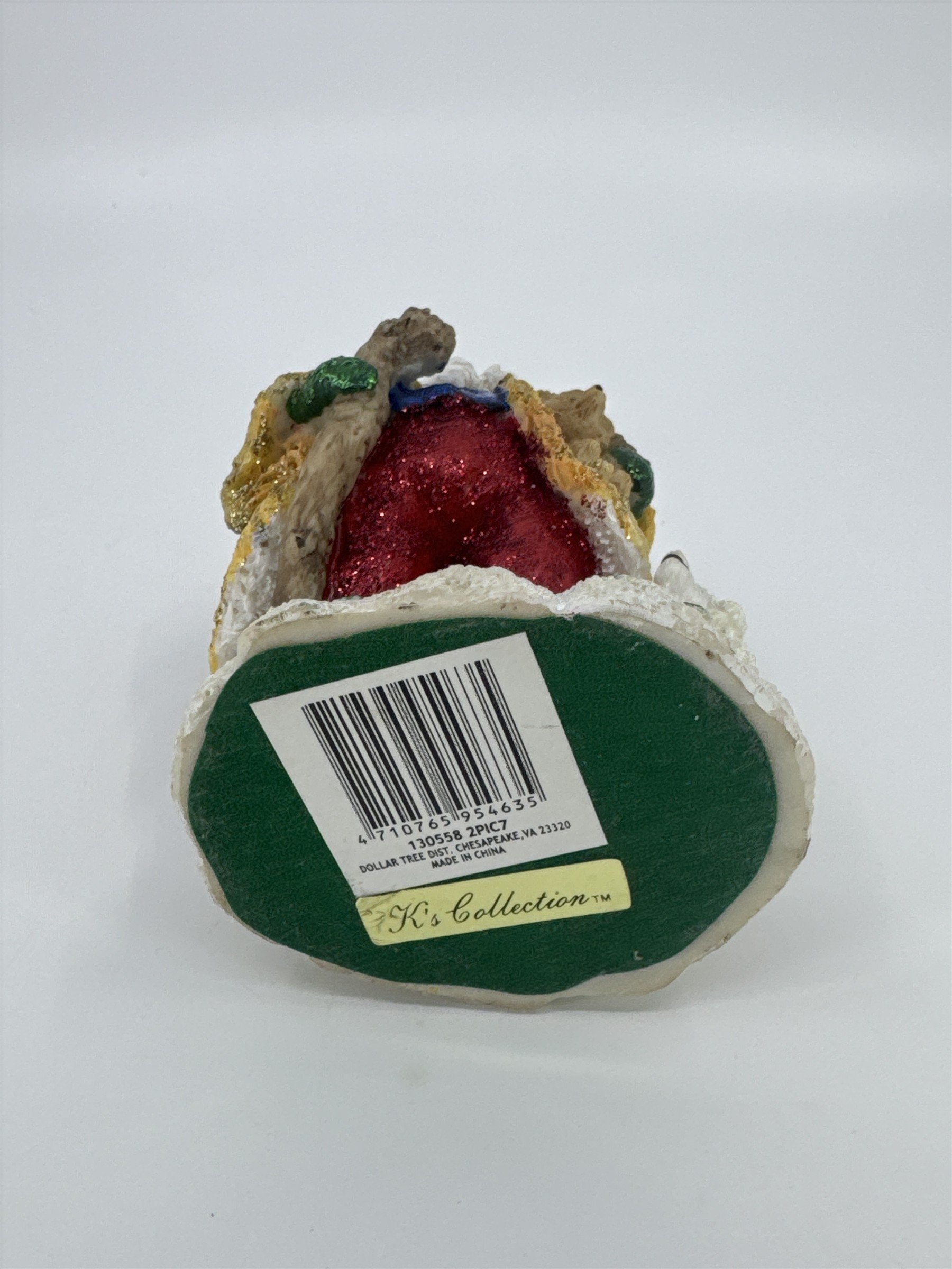 Vintage K's Collection Christmas Santa Figurine W/ Teddy Bear And Gifts