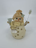 Treasured Times Holiday Collection White Resin Christmas Snowman W/ Snowflakes