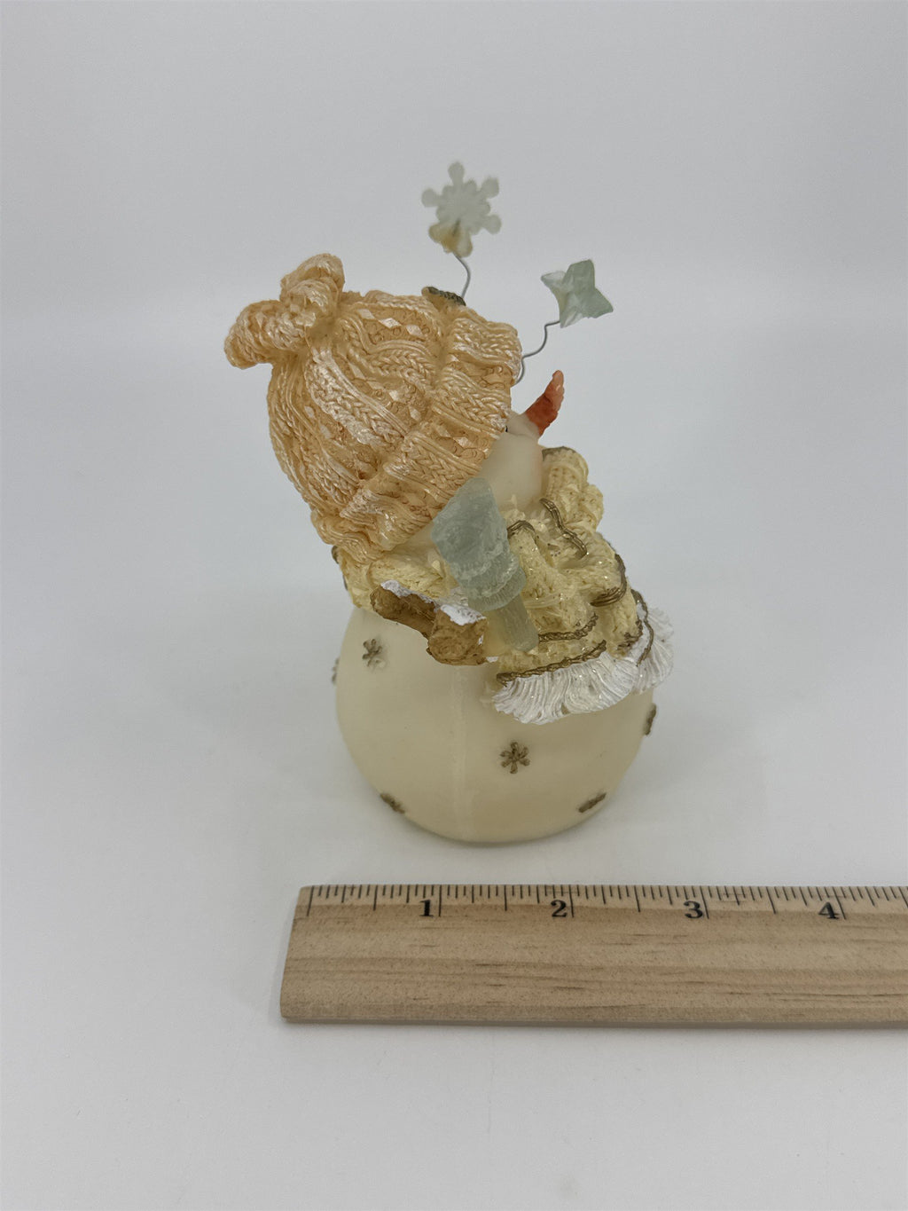 Treasured Times Holiday Collection White Resin Christmas Snowman W/ Snowflakes
