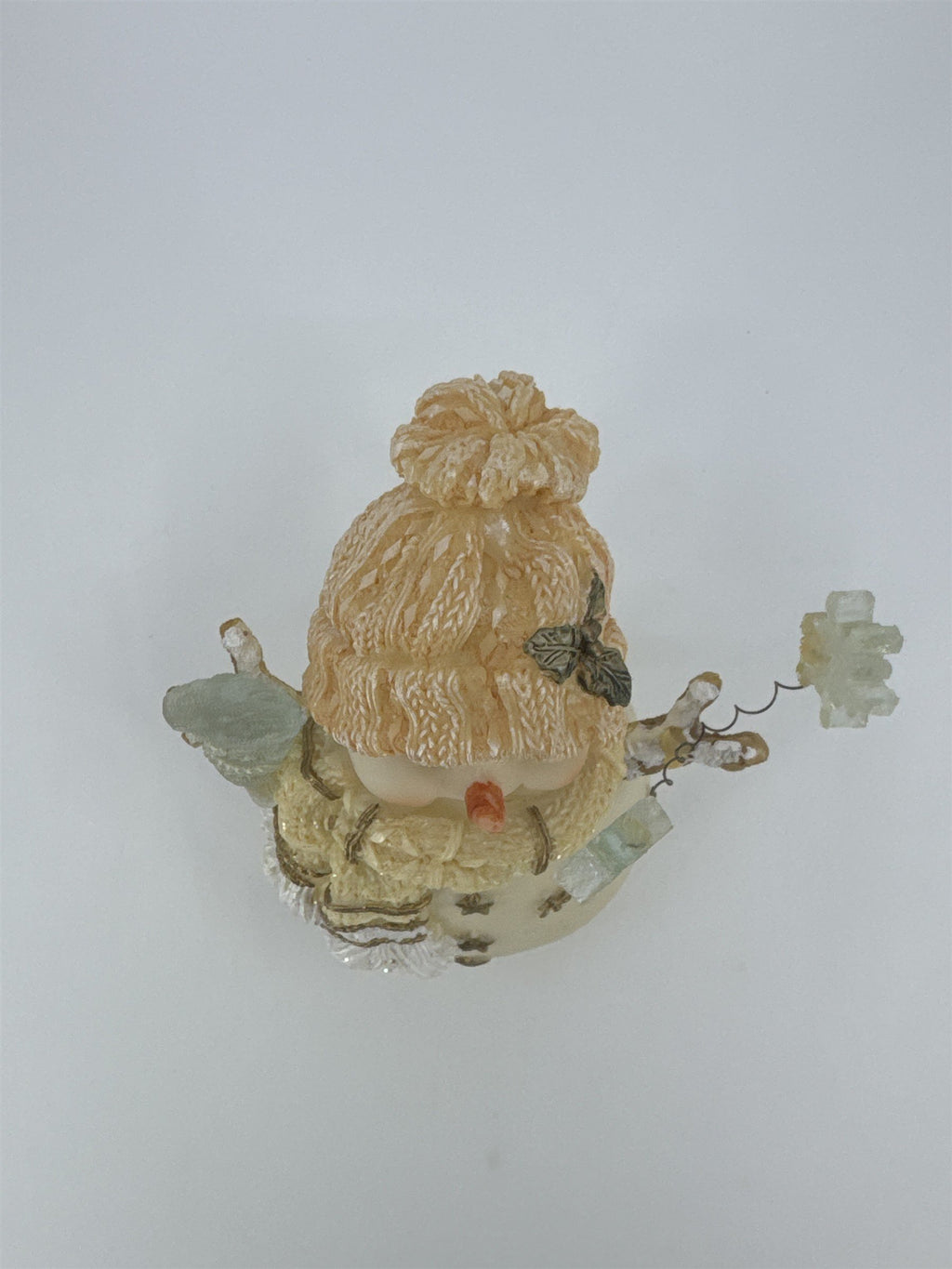 Treasured Times Holiday Collection White Resin Christmas Snowman W/ Snowflakes